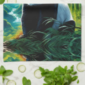 Panda Beer in de wolken Theedoek (Gevouwen)