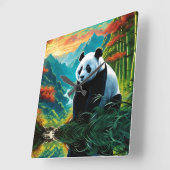 Panda Beer in de wolken Vierkante Klok (Hoek)