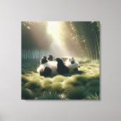 Panda Beer in de zon Canvas Afdruk (Voorkant)