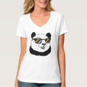 Panda Beer in een zonnebril T-shirt (Voorkant)