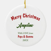 Panda Beer in kerstverlichting voor kleindochter Keramisch Ornament (Achterkant)