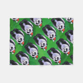 Panda-Beer in Santa Hat op groen Fleece Deken (Voorkant (Horizontaal))
