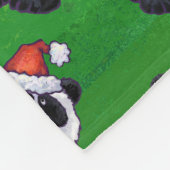 Panda-Beer in Santa Hat op groen Fleece Deken (Hoek)