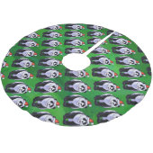 Panda-Beer in Santa Hat op groen Kerstboom Rok (Gekanteld)