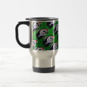 Panda-Beer in Santa Hat op groen Reisbeker (Links)