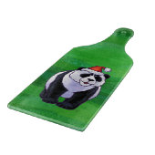 Panda-Beer in Santa Hat op groen Snijplank (Hoek)