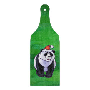 Panda-Beer in Santa Hat op groen Snijplank