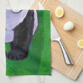 Panda-Beer in Santa Hat op groen Theedoek (Quarter Fold)