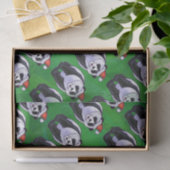 Panda-Beer in Santa Hat op groen Tissuepapier (Geschenk)