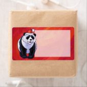 Panda-Beer in Santa Hat op rood Etiket (Insitu)