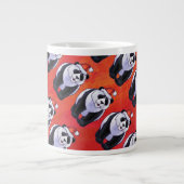 Panda-Beer in Santa Hat op rood Grote Koffiekop (Voorkant)