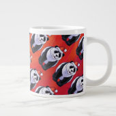 Panda-Beer in Santa Hat op rood Grote Koffiekop (Rechts)