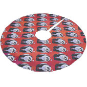 Panda-Beer in Santa Hat op rood Kerstboom Rok (Gekanteld)