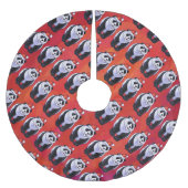 Panda-Beer in Santa Hat op rood Kerstboom Rok (Voorkant)