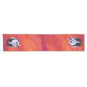 Panda-Beer in Santa Hat op rood Korte Tafelloper (Horizontaal)