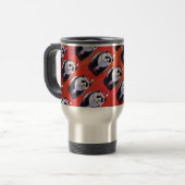 Panda-Beer in Santa Hat op rood Reisbeker (Voorkant links)