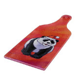 Panda-Beer in Santa Hat op rood Snijplank (Hoek)