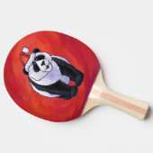 Panda-Beer in Santa Hat op rood Tafeltennisbatje (Zijkant)