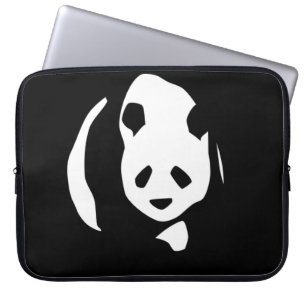 Panda-Beer in Silhouette-laptophoes Laptop Sleeve