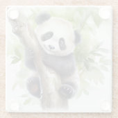 Panda Beer in Tree Glazen Onderzetter (Achterkant)