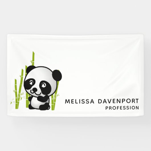 Panda-beer in zijn kleine bamboegroef spandoek (Horizontaal)