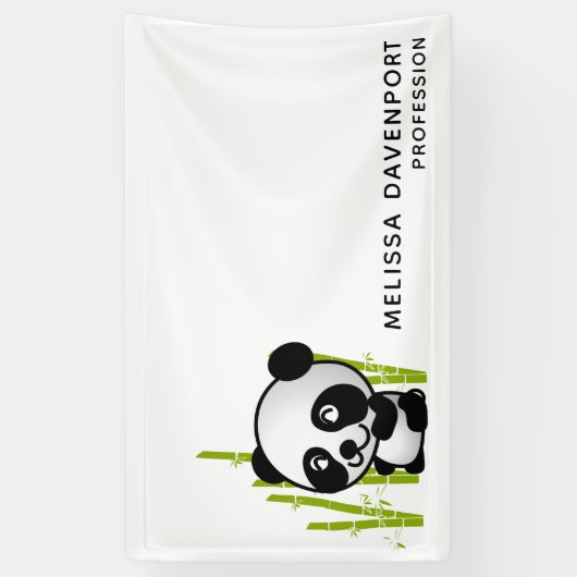 Panda-beer in zijn kleine bamboegroef spandoek (Verticaal)