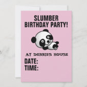 PANDA BEER INVITATIES SLUMBER BIRTHDAY PANDA KAART (Voorkant)