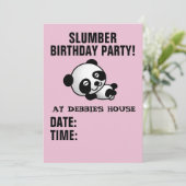 PANDA BEER INVITATIES SLUMBER BIRTHDAY PANDA KAART (Staand voorkant)