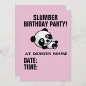 PANDA BEER INVITATIES SLUMBER BIRTHDAY PANDA KAART (Voorkant / Achterkant)