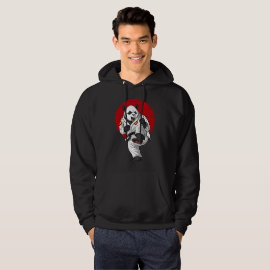 Panda Beer Karate Hoodie (Voorkant volledig)