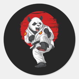 Panda Beer Karate Kickboxing Kung Fu Taekwondo Mar Ronde Sticker