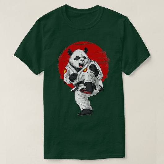 Panda Beer Karate Kickboxing Kung Fu Taekwondo Mar T-shirt (Design voorkant)