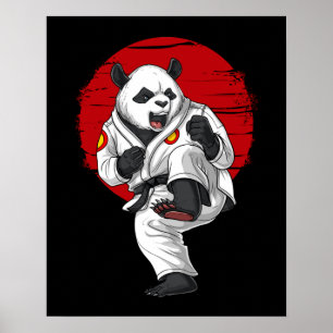 Panda Beer Karate Poster