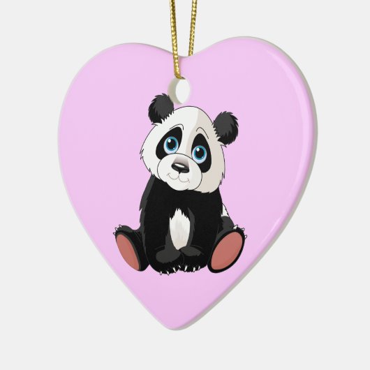 Panda Beer Keramisch Ornament (Links)