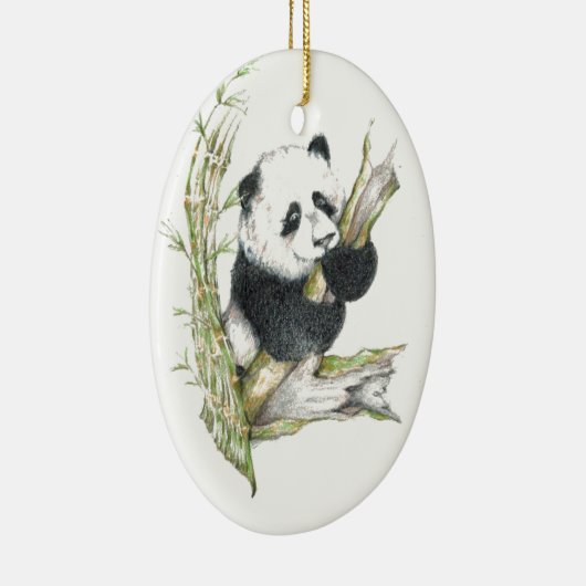 Panda Beer Keramisch Ornament (Rechts)