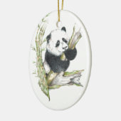Panda Beer Keramisch Ornament (Links)