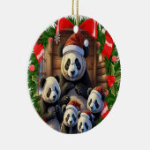 Panda Beer Kerst Keramisch Ornament (Rechts)