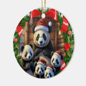 Panda Beer Kerst Keramisch Ornament (Links)