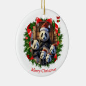 Panda Beer Kerst  Keramisch Ornament (Rechts)