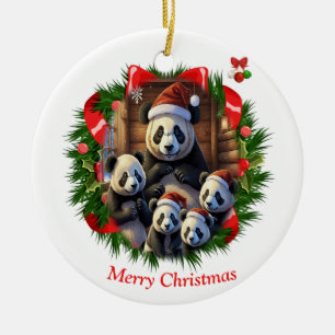 Panda Beer Kerst  Keramisch Ornament