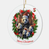Panda Beer Kerst  Keramisch Ornament (Links)
