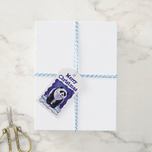 Panda Beer kerstcadeautags Cadeaulabel (Met Touw)