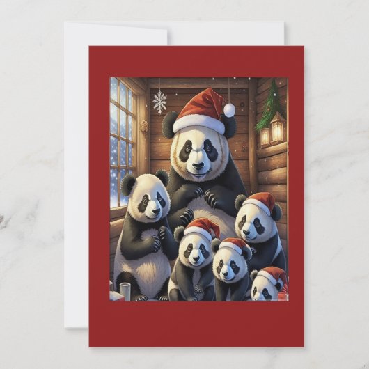 Panda Beer Kerstkaart (Voorkant)