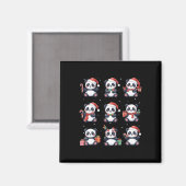 Panda Beer Kerstman Hoed Grappig Dierenvriend Magneet (Voorkant / Achterkant)