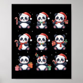 Panda Beer Kerstman Hoed Grappig Dierenvriend Poster (Voorkant)