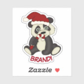 Panda-Beer kerstmannetje Sticker (Vel)