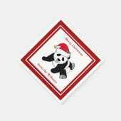 Panda Beer kerstmis - Aangepaste Rode Partij Servet (Hoek)