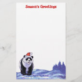 Panda Beer Kerstmis Briefpapier (Voorkant)