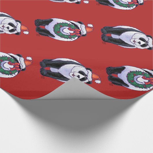Panda Beer Kerstmis Cadeaupapier (Hoek)