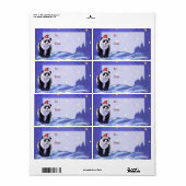 Panda Beer Kerstmis Etiket (Full Sheet)
